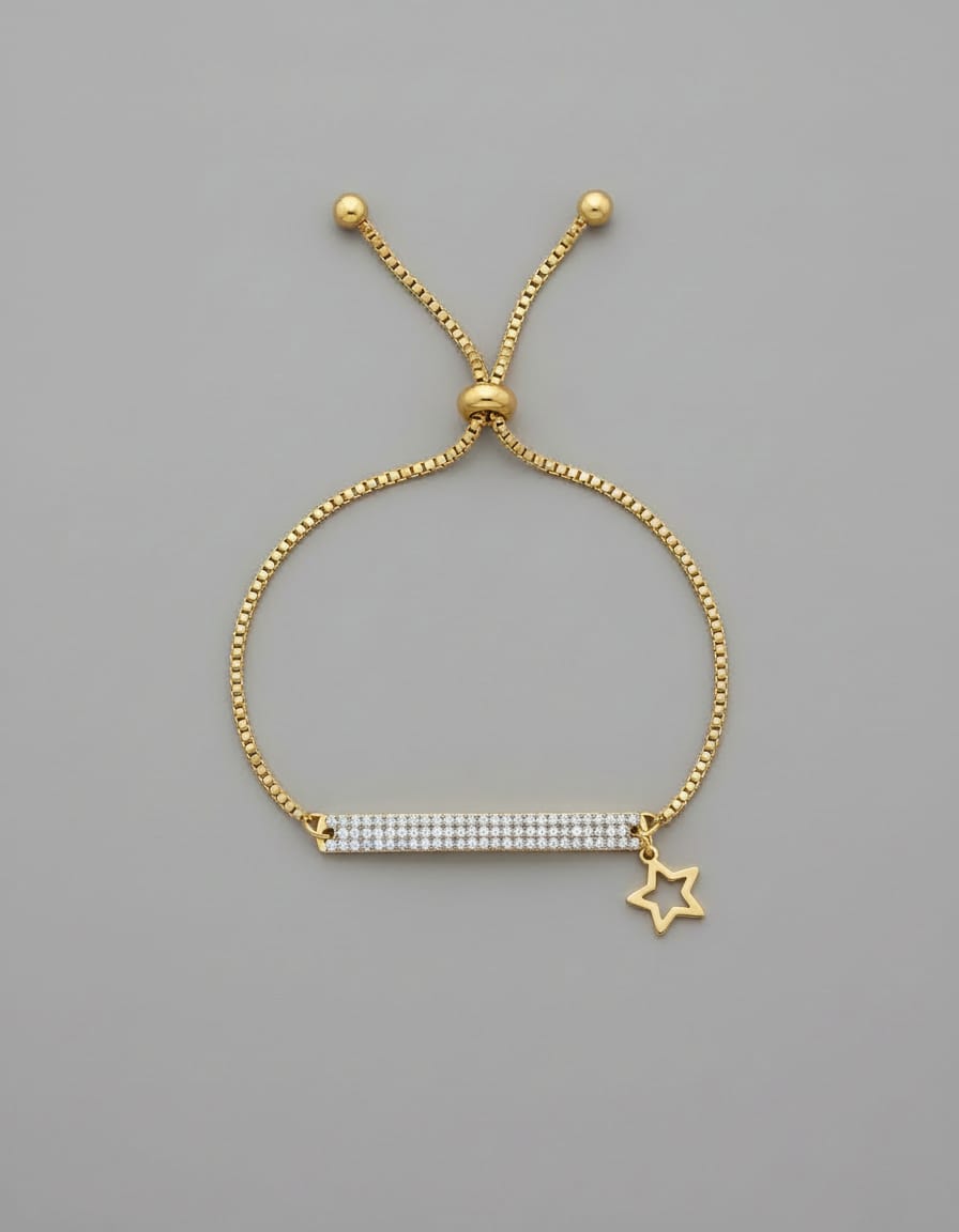 ✨ Handmade Waterproof Stainless Steel Bracelet with High-Quality Stones &amp; Star Charm